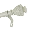 thumbnail image 3 of 1" Dia Faux Wood Curtain Rod 48-84 inch with Rian Finials - Pearl White, 3 of 3