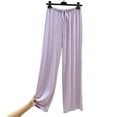 thumbnail image 4 of uublik Comfy Pajamas for Women Set 2 Piece Lounge Set Casual Short Sleeve Tops and Wide Leg Pants Loungewear Matching Sleepwear Purple, 4 of 8