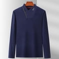 thumbnail image 4 of T-Shirt Men Male Long Sleeve V Neck Embroidered Thermal Base Layer Inner Wear Mens Shirts Navy M, 4 of 4
