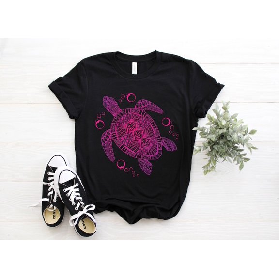 Sea Turtle Tribal Hawaiian Hawaii Turtles Lover T-Shirt, Save A Turtle Lovers Gifts, Maori Sun Honu Ocean Blue Island Tattoo Style, Present,