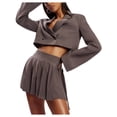 thumbnail image 2 of Blotona Women's Black Cropped Blazer Long Sleeve Open Front Crop Cardigans Coat Business Work Office Blazers Suit Jackets, 2 of 9