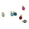 thumbnail image 5 of 50 piezas de perlas de cristal coloridas margarita plana pendientes Oro Sunnimix Pendientes de perlas colgante, 5 of 5