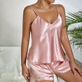 thumbnail image 7 of Silk Pajama for Women 2 Piece Womens Shorts Pajamas Set Cami Top Womens Loungewear Womens Sleepwear, 7 of 7