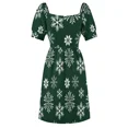 thumbnail image 5 of Green Snowflake Pattern Sleeveless Dress women's dresses luxury women's fashion dresses Female dress festival outfit women, 5 of 6