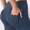 thumbnail image 5 of Domuza Women's Flare Yoga Pants with Pockets High Waist Flared Leggings Bootcut Gym Workout Pants Dark Gray M, 5 of 6