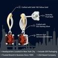 thumbnail image 2 of Gem Stone King 925 Sterling Silver and 10K Yellow Gold Red Garnet Dangle Earrings for Women (3.00 Cttw, Gemstone Birthstone, Oval 8X6MM), 2 of 4