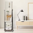 thumbnail image 7 of Oumilen Jewelry Armoire on Casters in Burnt Wood Brown for Adults, 7 of 7