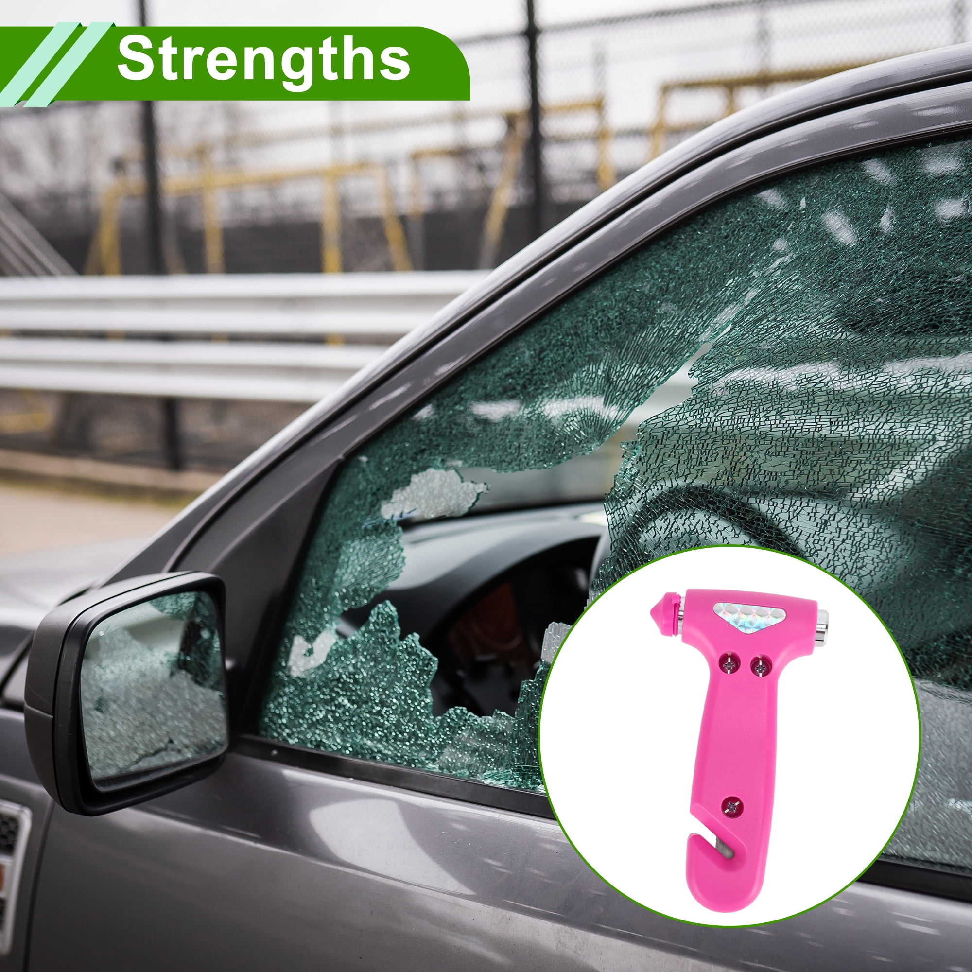 Unique Bargains Universal Car Safety Hammer Escape Tool Black Red
