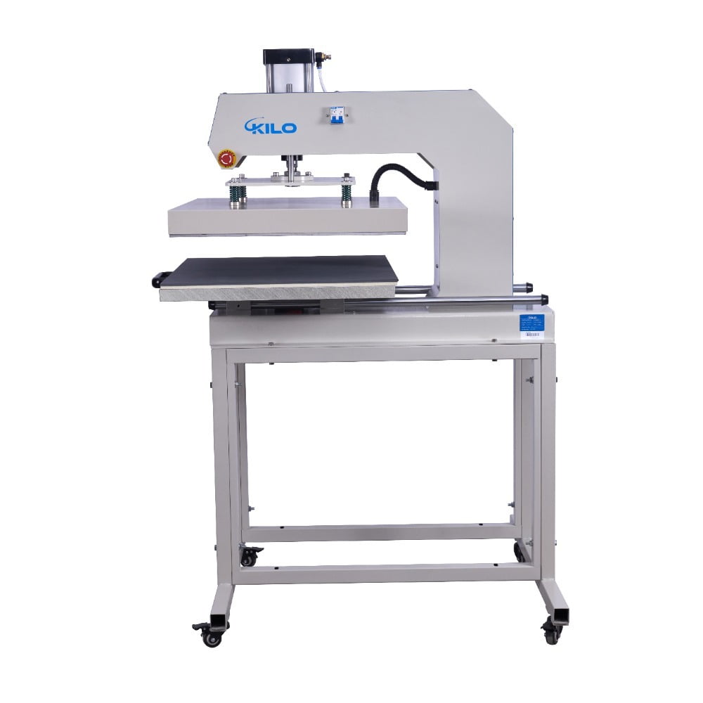 6000W Large Format Single Station Pneumatic Heat Press Machine, 24" x 32" Heat Plate, No Plug, Grey