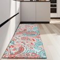 thumbnail image 4 of Pink Paisley and Floral Pattern Kitchen Rug Mat,Kitchen Runner Rugs Non Skid Washable,Decorative Kitchen Floor Mats for Kitchen,Sink,Laundry,17"X47", 4 of 5