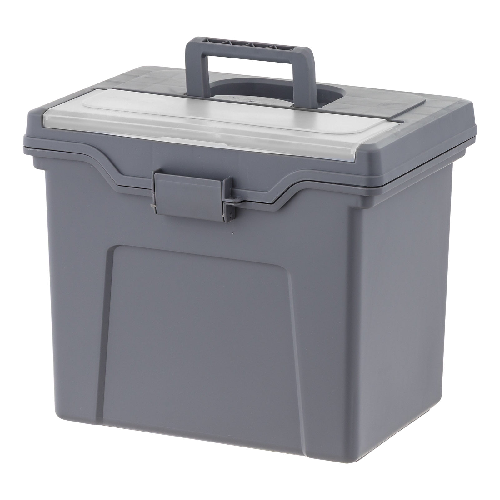 IRIS, Portable Plastic File Box with Organizer Lid, Letter Size