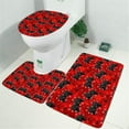 thumbnail image 2 of Black Controllers Games Icons Red Pattern Bathroom Rugs Sets 3 Piece,Toilet Cover Set,Absorbent Non Slip Bathroom Mats Sets with U-Shaped Contour Rug Toilet Rug Set, 2 of 5