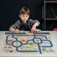 thumbnail image 3 of HOJOMACA Car Rug 32×47inch, Road Carpet Play Mat for Toy Cars, Non-Slip Race Track Carpet Rug, Educational Area Play Rugs for Children Playroom Bedroom (Town Road), 3 of 7