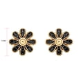 thumbnail image 3 of 1/10 Ct Black Natural Diamond Daisy Stud Earrings in 14k Yellow Gold Plated 925 Sterling Silver Push Back (0.10 Cttw,Black Color,I2-I3 Clarity), 3 of 4