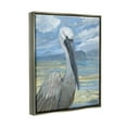 thumbnail image 3 of Stupell Industries Salty Pelican Cloudy Coastal beach Painting Luster Gray Floating Framed Canvas Print Wall Art, Design by Paul Brent, 3 of 6