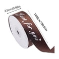 thumbnail image 3 of Polyester Gift Wrapping Ribbon, Elegant Letter Print for Wedding Shower Floral Bouquet Holiday Decor, Coffee, JKODE, 3 of 6