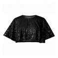 thumbnail image 4 of YTCAMLO Glitter Sequin Womens Cropped Wraps Fashions Short Sleeve Bolero Shrug Flared Shiny Shoulder Cover Up for Wedding, 4 of 5