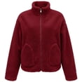 thumbnail image 5 of Enjoytime Fleece Jacket Women Stand Collar Long Sleeve Zip Up Fuzzy Outerwear Casual Soft Warm Fall Winter Coat with Pocket, 5 of 6