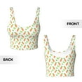 thumbnail image 6 of Rateoe Vegan Fruit Carrot Print Womens' Sports Bras Scoop Neck Sports Vest- Padded U Back Seamless High Impact Support, 6 of 7
