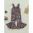 thumbnail image 2 of Coduop Kid Baby Girl Bodysuit Rompers,Sleeveless Off Shoulder Leopard Bell-Bottoms Jumpsuit, 2 of 8