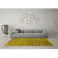 thumbnail image 3 of Ahgly Company Machine Washable Indoor Square Oriental Yellow Industrial Area Rugs, 5' Square, 3 of 4