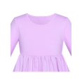 thumbnail image 4 of Girls Dress Purple Casual Cotton Long Sleeve Dress 4 Years, 4 of 5