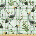 thumbnail image 2 of Ambesonne Bird Print Fabric by the Yard Upholstery, Vintage Wild Forest Art, 2 Yards, Off White and Pale Blue Grey, 2 of 5