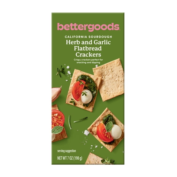 bettergoods Herb & Garlic Sourdough Flatbread Cracker Bites, 7oz