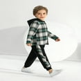 thumbnail image 5 of Toddler Boys 2 Pieces Set Long Sleeve Plaid Hoodies Casual Pants Boys Fall Winter Sweatshirt Outfits, 5 of 8