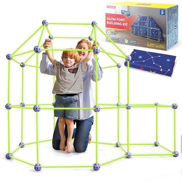 SYNCFUN Glow-in-the-Dark Fort Building Kit, 81 Pieces photo 1
