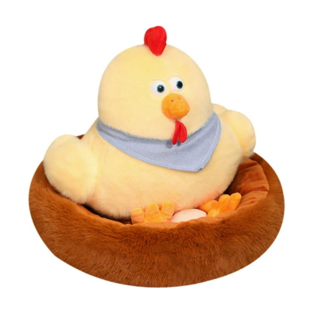 Peluche de gallina de peluche, juguete de gallina, nido de animal de peluche, muñeca de pollo para niños pequeños, Pascua L