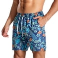 thumbnail image 6 of HomeGardon Men's Shorts Clearance! Men's Plus Size Swim Trunks Elastic Waist Swimsuit Beach Shorts Swimwear Bathing Suit with Compression Liner Quick Dry Printed Board Shorts Blue,S-4XL, 6 of 7