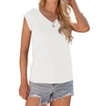 thumbnail image 4 of TARAINYA Women Cap Sleeve V Neck T-Shirt Loose Fit Casual Summer Tank Top, 4 of 8