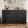 thumbnail image 3 of Farmhouse 10 Drawer Dresser with Vintage Metal Handles,Rustic Storage Cabinet,Tall Wood Dressers Chest of Drawer for Dressing Room, Closet, Bedroom, Living Room, Study Room,Black, 3 of 8