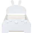 thumbnail image 2 of Trundle Bed Twin,Wood Twin Size Platform Bed with Cartoon Ears Shaped Headboard and Trundle, 2 of 5