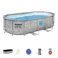 thumbnail image 4 of Bestway LED Waterfall Cascade & Vista 14'x8'x39.5" Above Ground Pool Set, 4 of 13