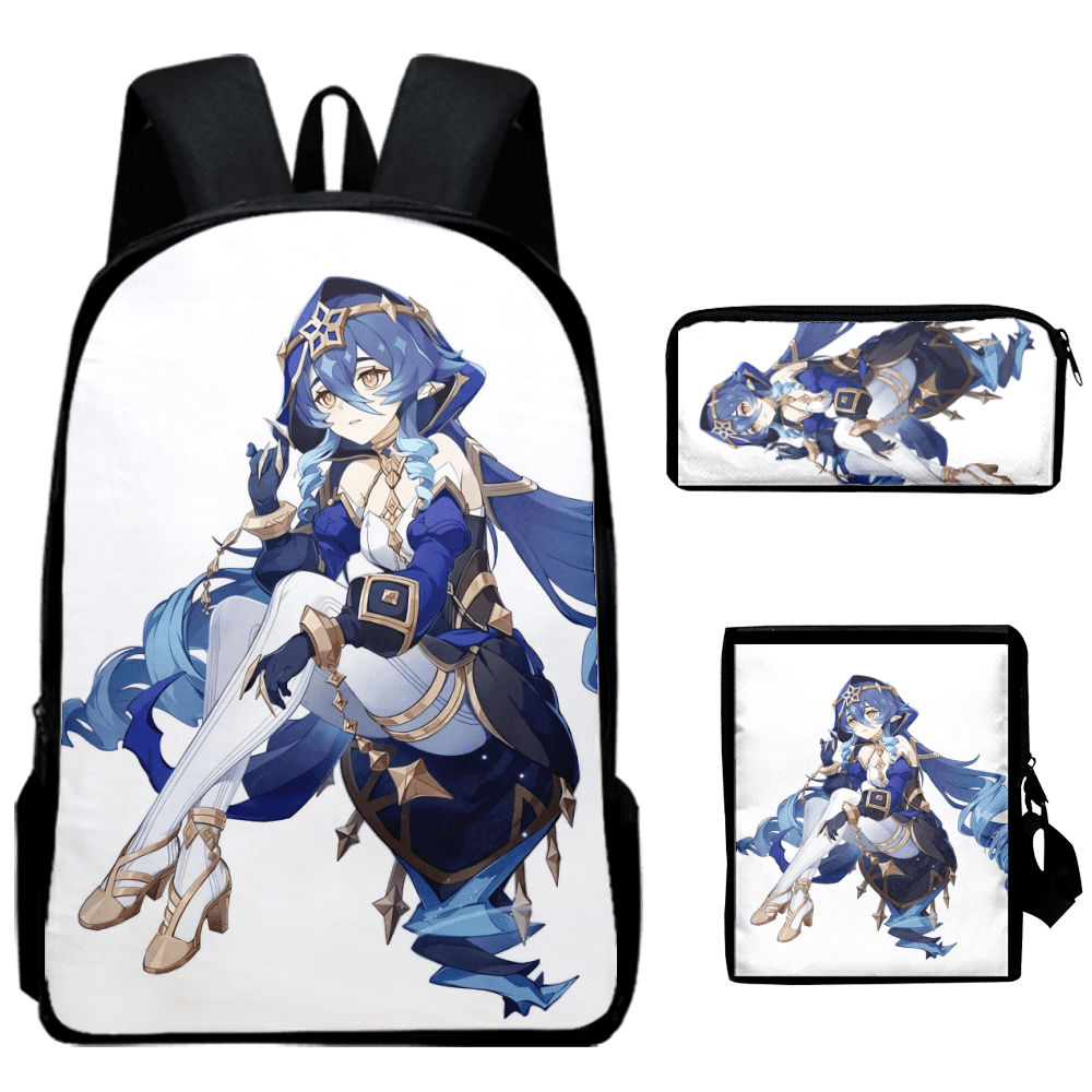 Genshin Impact Anime Backpack Bookbag for Boys Girls Travel Bookbag