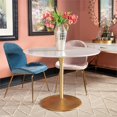 thumbnail image 4 of OSP Home Furnishings Flower Dining Table with White Top and Brass Metal Base, 4 of 4