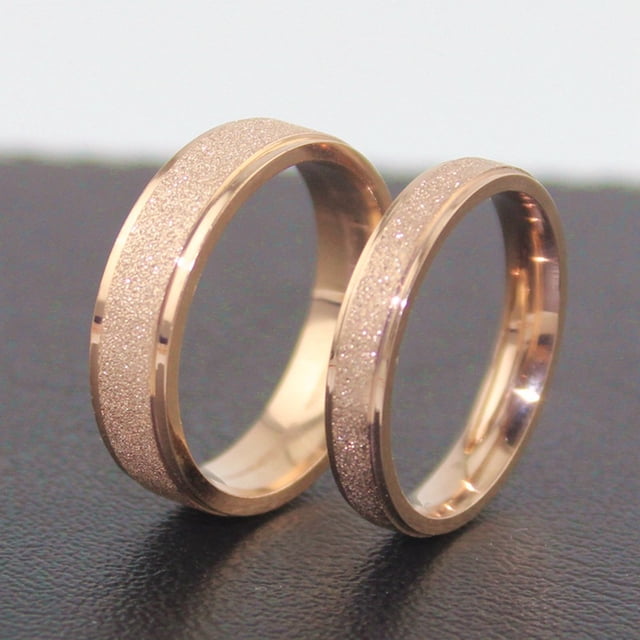 Fashion Unisex Matte Band Ring Wedding Engagement Jewelry Valentine Day Gift