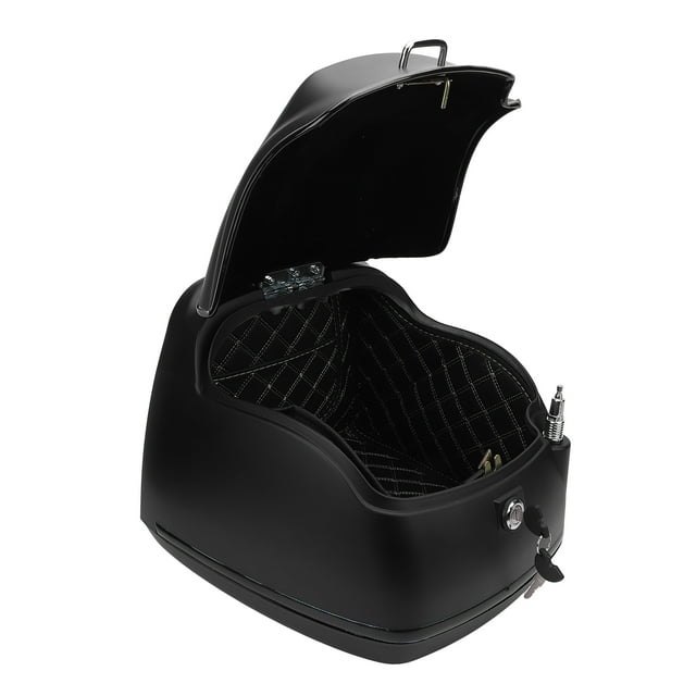 38L Coffre de Moto Boîte de Rangement Arrière, Style Rétro Étui Supérieur Grande Capacité Haute Résistance avec Serrure à Clé, en Matériau ABS, Adapté aux Scooters
