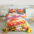 thumbnail image 3 of Feelyou Cartoon Red Mushroom Bedding Comforter Set for Kids, Dreamy Fairy Tale Twin Comforter Sets, Kawaii Jungle Flower Reversible Bedding Set, Ultra Soft Bedroom Decor, 2 Pieces, 3 of 9