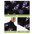 thumbnail image 4 of Purple Olive Fruits Bar Stool Covers Set of 6, Spring Farm Branches Leaves Plants Black Stretch Bar Chair Covers with Backs, Removable Pub Counter Height Chair Cover for Kitchen Dining Room Cafe, 4 of 7