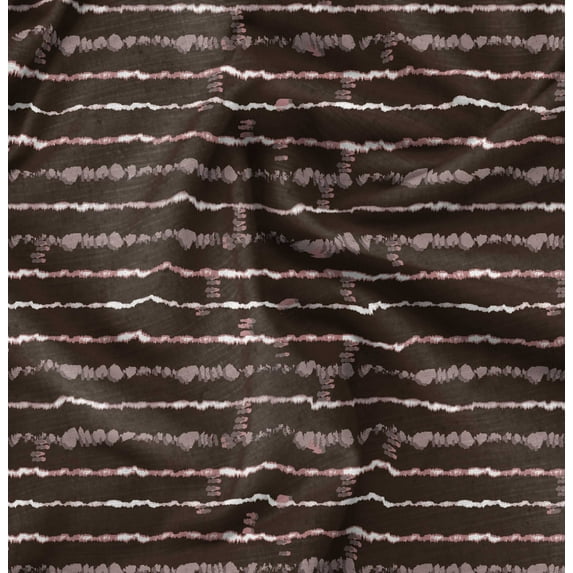 Soimoi Floral Print, Silk Fabric, Decor Sewing Fabric by The Yard 42 Inch Wide,Decorative Fabric for Shirts Suits Ties, Dark Brown