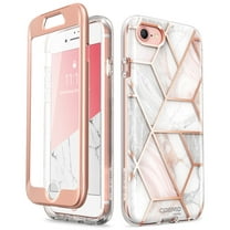 i-Blason Cosmo Series Designed for iPhone SE 2020/7/8 Case, [Built-in Screen Protector] Stylish Protective Bumper Case (Marble)
