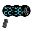 thumbnail image 1 of Reloj de pared digital con alarma y función de memoria, moderno y versátil, con control remoto, ideal para decoración de pared de gimnasios almacenes, pantalla azul, 1 of 8