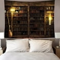thumbnail image 2 of mnjin vintage bookshelf tapestry wall hanging retro library hippie wall tapestries for bedroom living room college dorm decor 59.06 x 59.06 inches e, 2 of 7