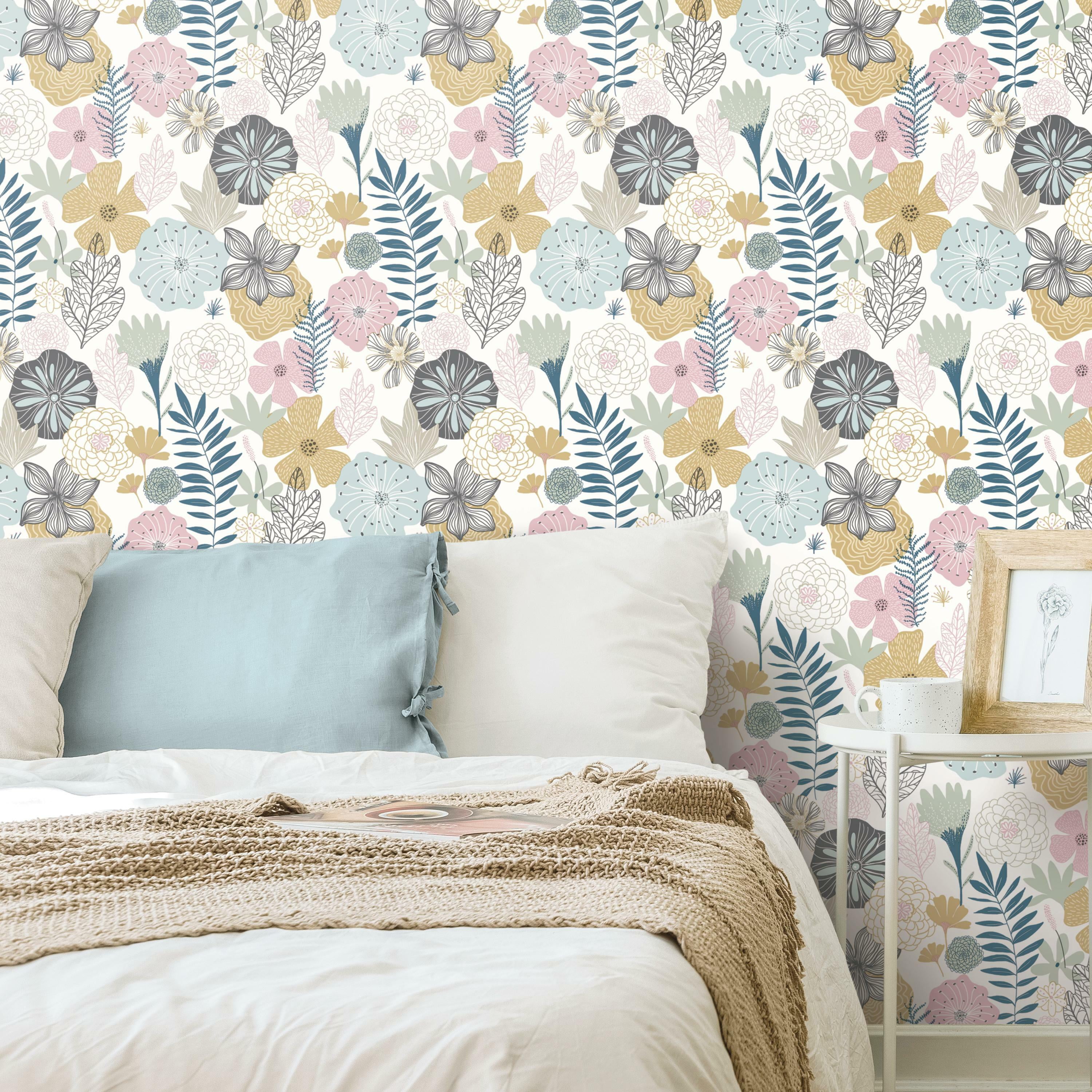 RoomMates Perennial Floral Peel and Stick Wallpaper 20.5 inches x 18 feet Walmart