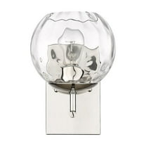 Mackenzie 1 - Light Polished Nickel Glam Incandescent Glass And Steel Wall Sconce