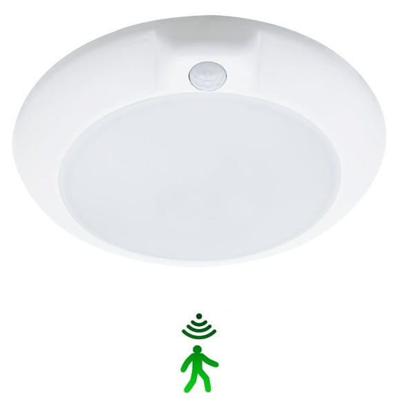 LED Motion Sensor Flush Mount Ceiling Lighting Fixture, 6.5 inch 120V LED Closet Motion Sensor Light, 3000K Round Lighting Fixture for Stairs Closet Rooms Porches Basements Hallways Pantries