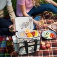 thumbnail image 5 of FORMRS Insulated Cooler Bag 24 Cans Capacity Soft Leakproof Lunch Box with Side Pockets, Green Art Pattern, 5 of 7